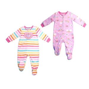 Absorba Kids' 2-pack Fleece Blanket Sleeper Heart Rainbow Stars Clouds 💗